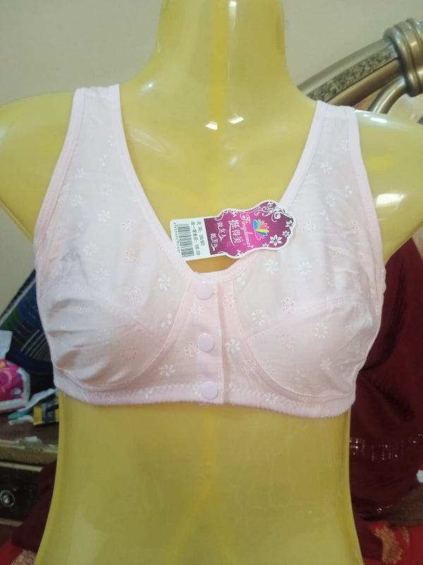 Front Button Non Padded Bra, Best for Nursing Moms, Front button opening for quick access, Soft padding to maintain shape, all-day comfort, Working women needing quick wear, Suitable for Post-delivery mothers