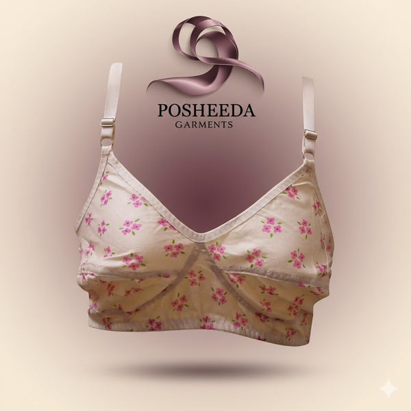 Soft Lawn Cotton Floral Bra 🌸 Designed for all-day comfort, breathable fabric, and perfect fit.
