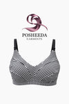 Premium Cotton Striped Wireless Comfort Bra