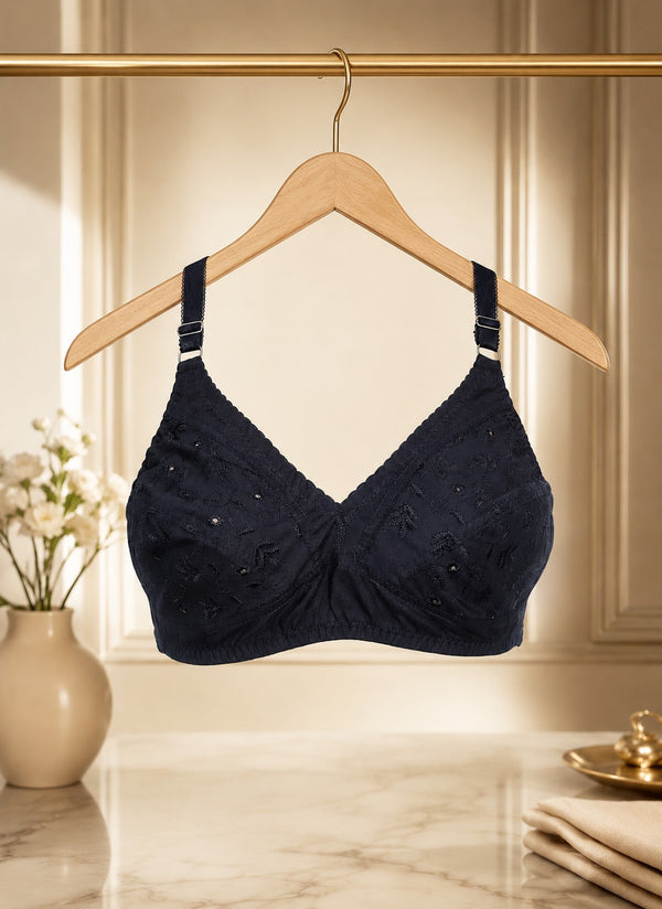 Soft Multicolor Embroidered Women Bra