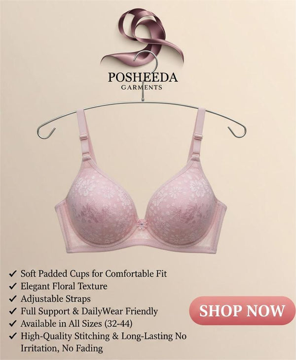 Premium Padded Floral Bra – Soft & Comfortable | Daily Wear | All Sizes Available
