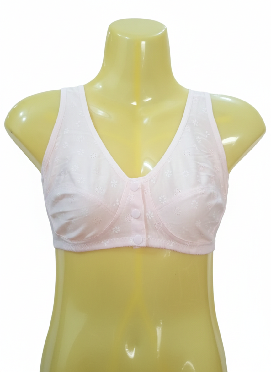 Front Button Non Padded Bra, Best for Nursing Moms, Front button opening for quick access, Soft padding to maintain shape, all-day comfort, Working women needing quick wear, Suitable for Post-delivery mothers