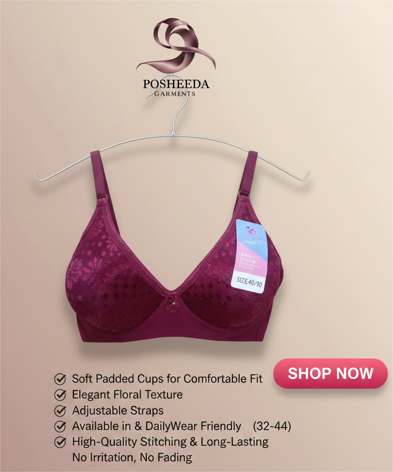 Premium Padded Floral Bra – Soft & Comfortable | Daily Wear | All Sizes Available