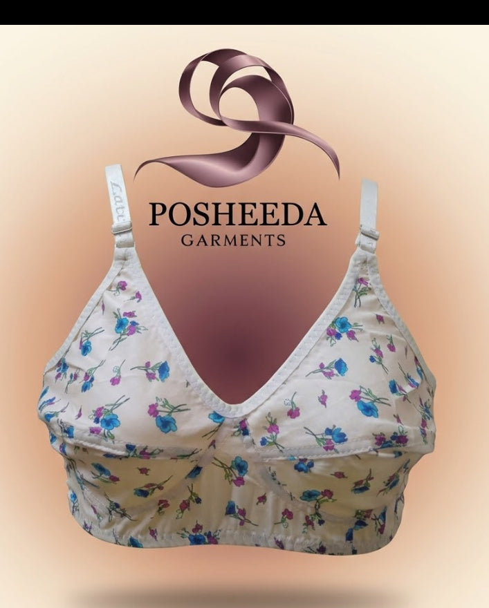 Soft Lawn Cotton Floral Bra 🌸 Designed for all-day comfort, breathable fabric, and perfect fit.