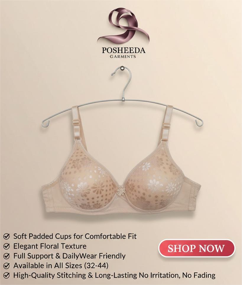 Premium Padded Floral Bra – Soft & Comfortable | Daily Wear | All Sizes Available