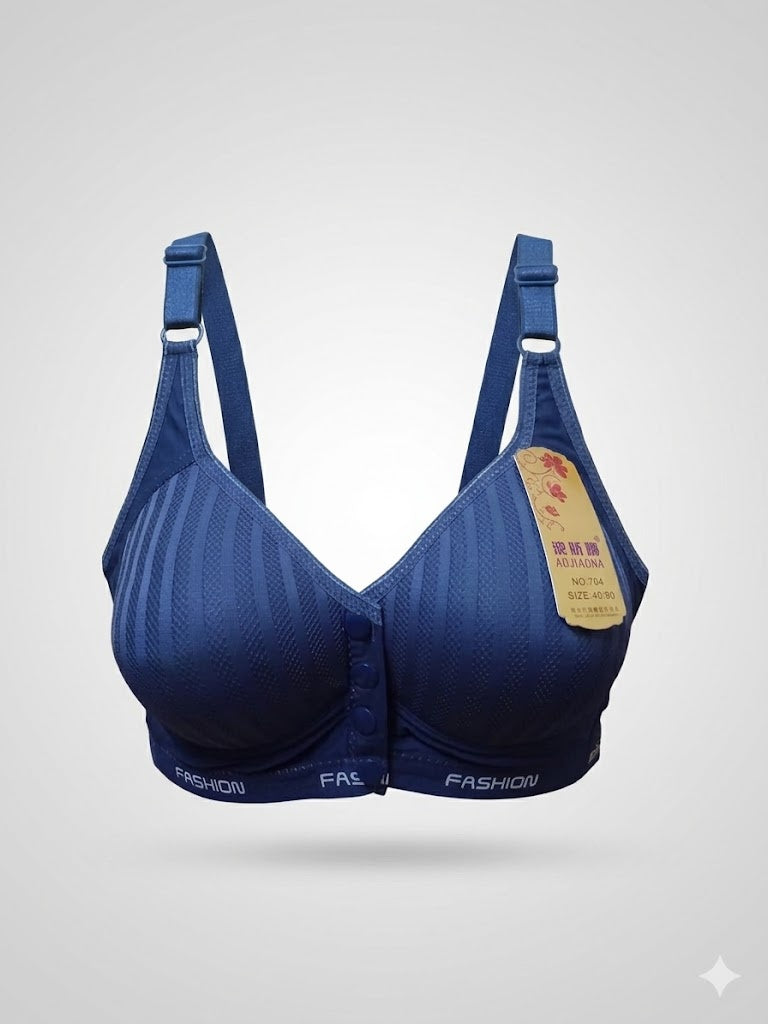 Stylish Front Button Padded Bra – Breathable Full Coverage Women’s Bra for Daily Comfort